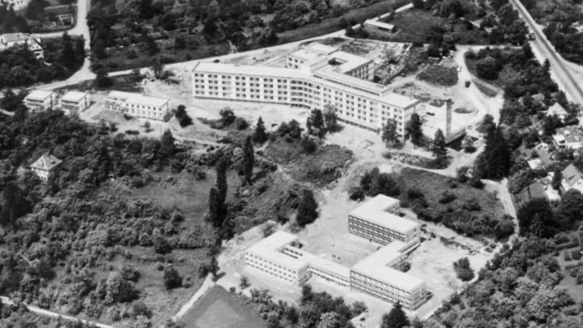 Sicht auf Siloah-Krankenhaus im Bau 1966 in Maihälden